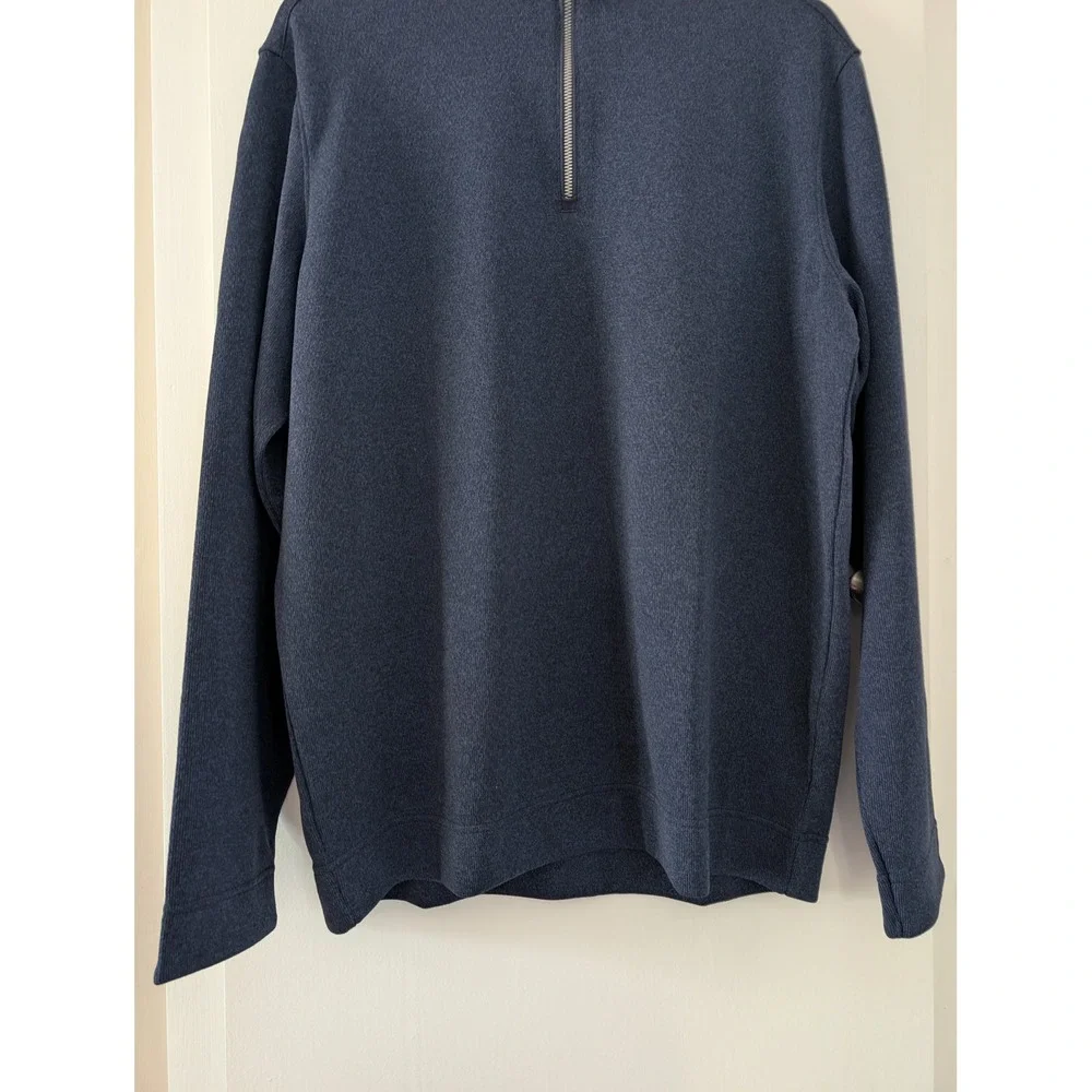 Peter Millar Navy Blue Heather Quarter Zip Pullover Sweater Men's L Gorpcore